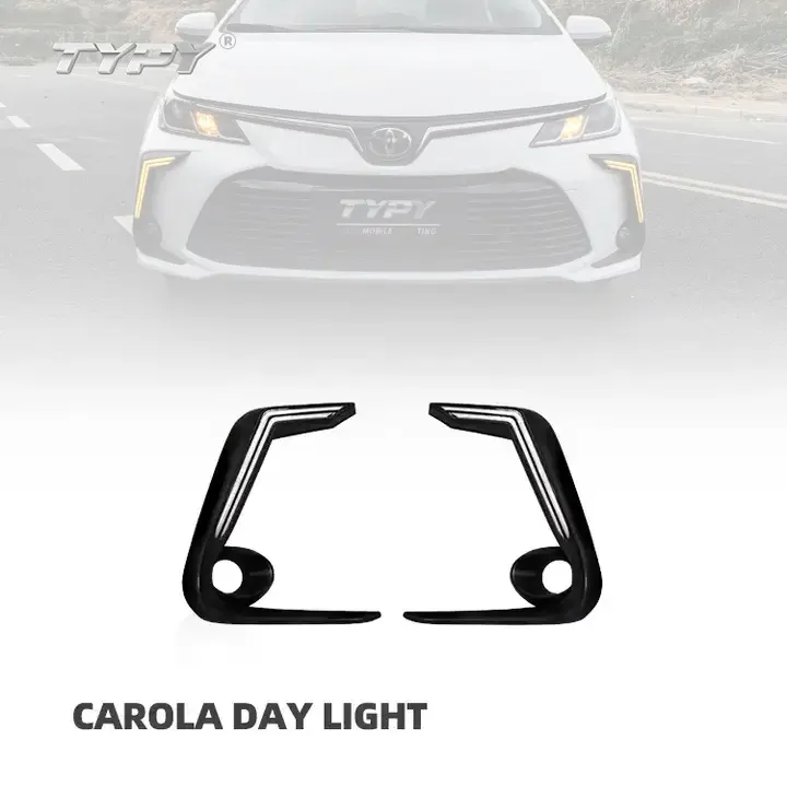 Luces antiniebla DRL para coche, luces diurnas con señal de giro DRL para Corolla Altis