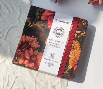 Carta di cotone 300 g-12x12 cm-consistenza sognante e fine-24 fogli