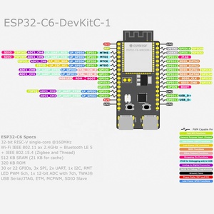 ESP32-C6-DevKitC-1-N8 Entwicklungs board an Bord ESP32-C6-WROOM-1U WiFi BLE Modul für Smart Home Industrial Automation Control - Product Image 5