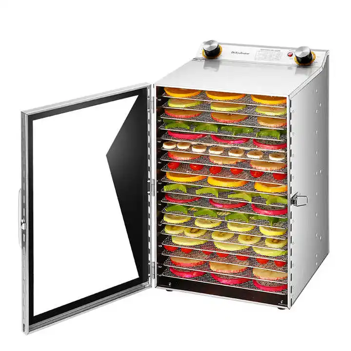 Silaier Best Cheap Fruit and Vegetable Drying Machine Commercial Time Control Stainless Steel 18-layer Food Dehydrator
