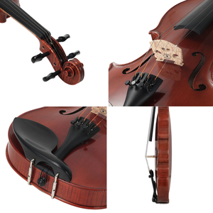 คอนเสิร์ตไวโอลินช่างฝีมือขนาดเต็ม4/4: โทนสียุโรปอายุ, กระเป๋าฝัง, การตั้งค่าสะพานมืออาชีพ | รวมกรณีและโบว์ - Product Image 5