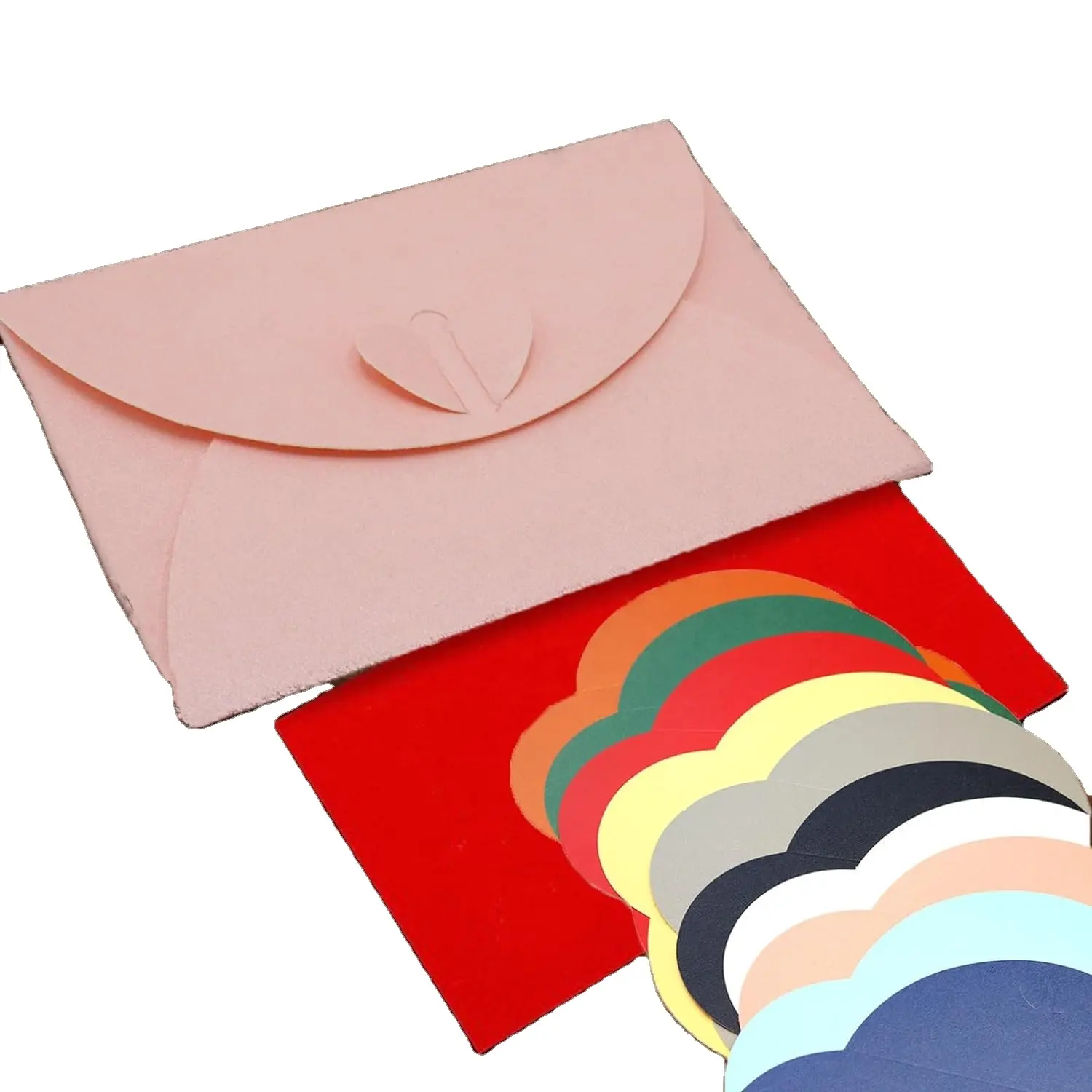 Envelope de coração pequeno personalizado com fecho de coração, medalhão colorido rosa, mini envelope para letras, lembrancinhas de casamento e festa