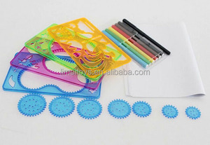 Spirograph cetvel çizim seti plastik grafik modeli cetvel çocuk oyuncakları spirograph - Product Image 3