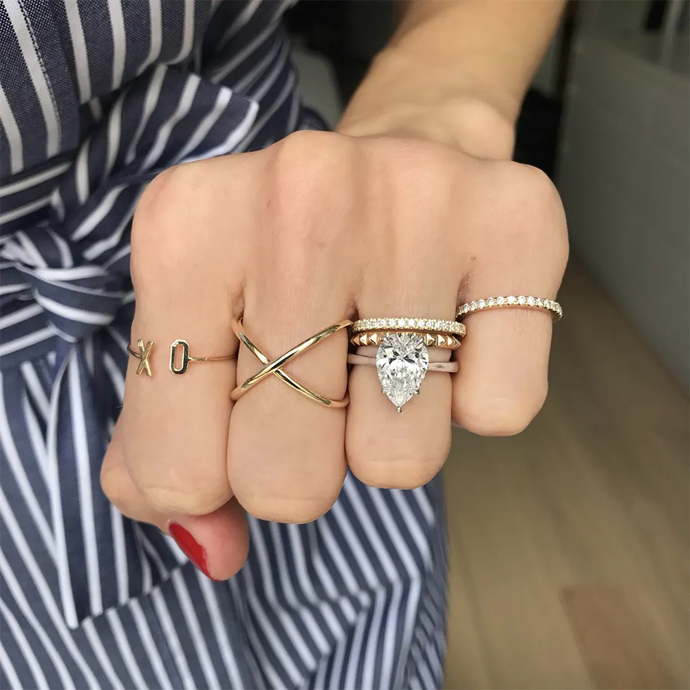 Gold jewelry designs for girls Royal 1 carat diamond engagement ring wedding