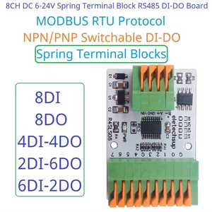8CH Multipropósito RS485 Modbus Rtu Digital IO Module 141R Bloque de terminales de resorte Master-Slave Digital Collection Control R4SLS08 - Product Image 3