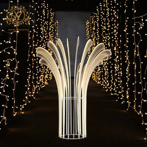 Sáng tạo kim loại phát quang cây Đèn sàn cong lá cây trang trí ánh sáng cho đám cưới sân khấu lối đi trang trí nền - Product Image 6