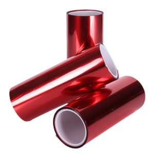 0.075毫米透明红色聚酯离型膜卷光泽透明塑料耐热不粘隔离用途 - Product Image 1