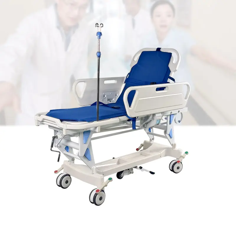 व्हील के साथ शानदार रोगी स्थानांतरण ट्रॉली, आसान नियंत्रण एम्बुलेंस रोगी आपातकालीन ट्रॉली