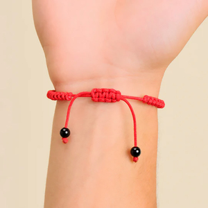 Pulsera de cuerda trenzada personalizada hecha a mano, pulseras de cuerda tejidas de nailon rojo ajustables para hombres