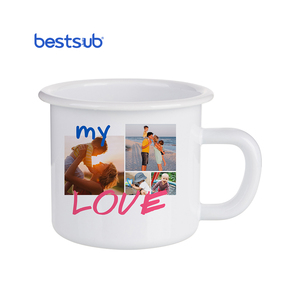 BestSub 12oz 360ml Wholesale <strong>Best</strong> Quality Approved Colored Enamel <strong>Cups</strong> Camping Sublimation Mugs for Printing - Product Image 1