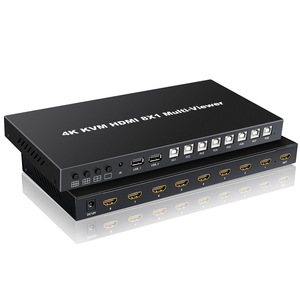 4K 8x1 Multi Viewer HDMI Switcher Switch Quad Multi-VIEWER Screen Video Converter con IR Remote 16 modos de visualización - Product Image 3