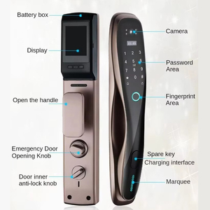 דלת פליז חשמלית מנעולים חכמים עבור דלת tuya מנעול דלת חכמה עם טביעת אצבע ושליטה מרחוק - Product Image 5