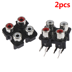 OEM 2pcs 4路6Pin RCA母音频视频插头AV同心插座连接器RCA/AV插座 - Product Image 4