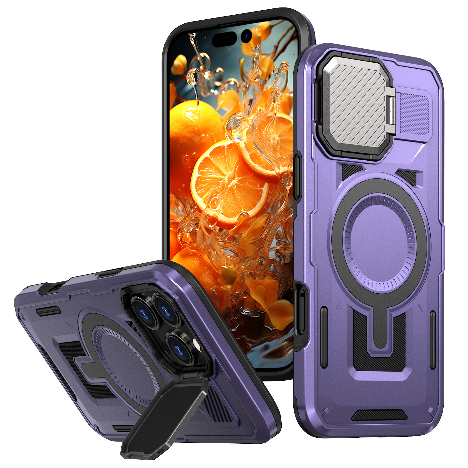 Violet + couvercle solide (aimant)