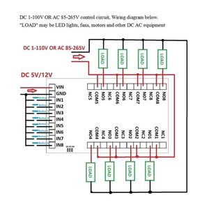 IR23F08 Módulo de relé de control remoto infrarrojo multifunción de 8 canales