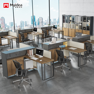 Single Employee <strong>Desk</strong> with Cabinet Storage, Industrial Style Office <strong>Desk</strong>, <strong>Simple</strong> and Modern <strong>Computer</strong> <strong>Desk</strong> - Product Image 4