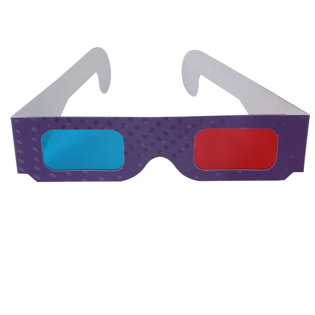 Özel Logo 3D karton gözlük yetişkin kağıt kırmızı mavi 3D gözlük ucuz tek kullanımlık 3D gözlük film Video için