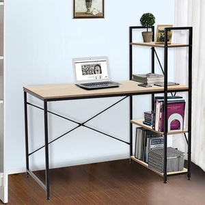 Escritorio de juegos de esquina, mesa de ordenador para dos con estantería para el hogar, oficina, dormitorio, Juego - Product Image 1