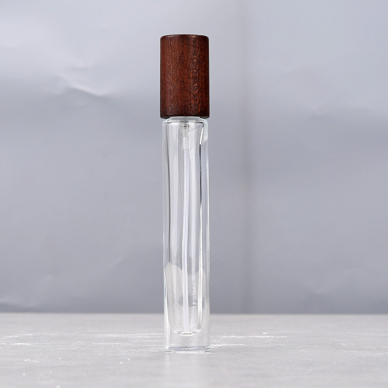 Cylindrical transparent dark walnut wood