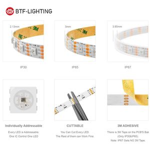 4Pin SK9822 (ähnlich wie APA102) Daten-und Takt kabel DC5V 30 60 144 LEDs pro Meter Individuell adressierbarer RGB-LED-Pixelst reifen - Product Image 4