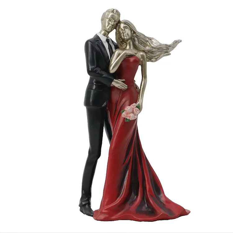 Couple souvenir gifts resin lover decoration, resin statue romantic man and women valentine figurines^
