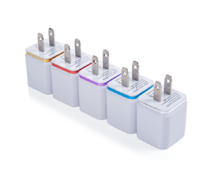 双USB端口欧盟/美国壁式充电器2.1A电源适配器插头，适用于iPhone 7 8X11 10w输出电源OTP保护5V/2A输入 - Product Image 5