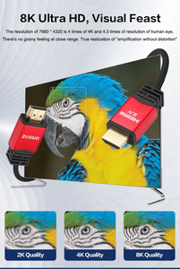 Alta definición personalizada 8K @ 60Hz 4K @ 120Hz HDMI 2,1 Cable 48Gbps Ultra velocidad y RARC para pantalla de audio y video con conector HDMI - Product Image 4