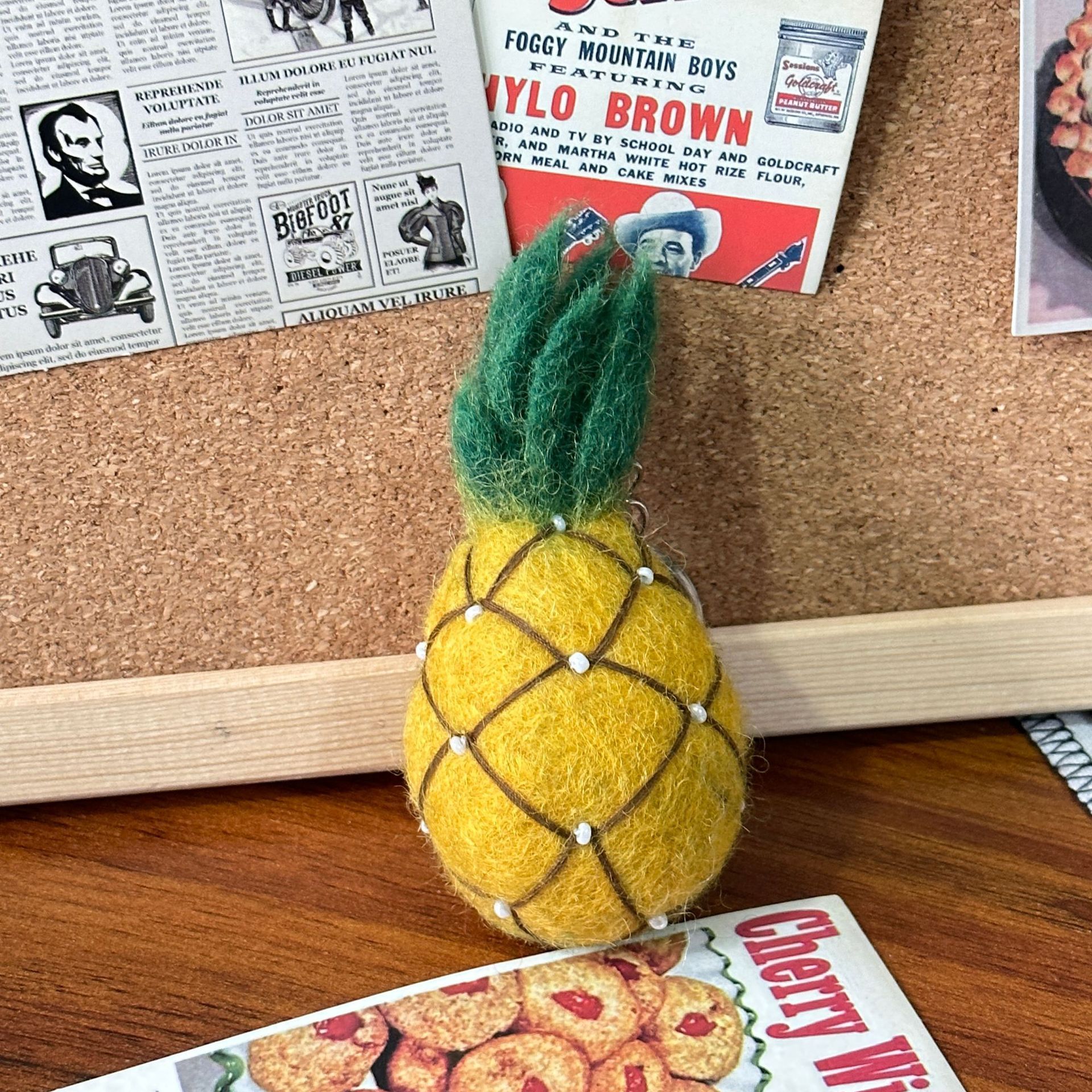 Porte-clés en feutre de laine Fruits *14