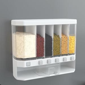 Caja de almacenamiento de arroz multifuncional montada en la pared, barril de grano de cocina, Caja Sellada a granel, dispensador, contenedor de almacenamiento - Product Image 6