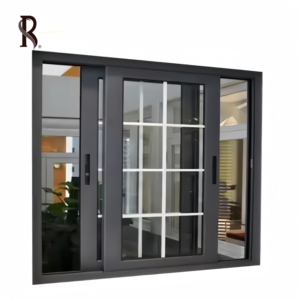 Ventana de elevación insonorizada con persianas integradas, puertas y ventanas corredizas de aluminio negro para inodoro - Product Image 1