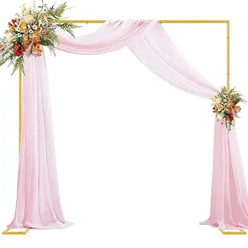 6,6X6,6 FT Metal cuadrado boda arco soporte marco flor globo telón de fondo arco para fiesta fotomatón decoración de fondo