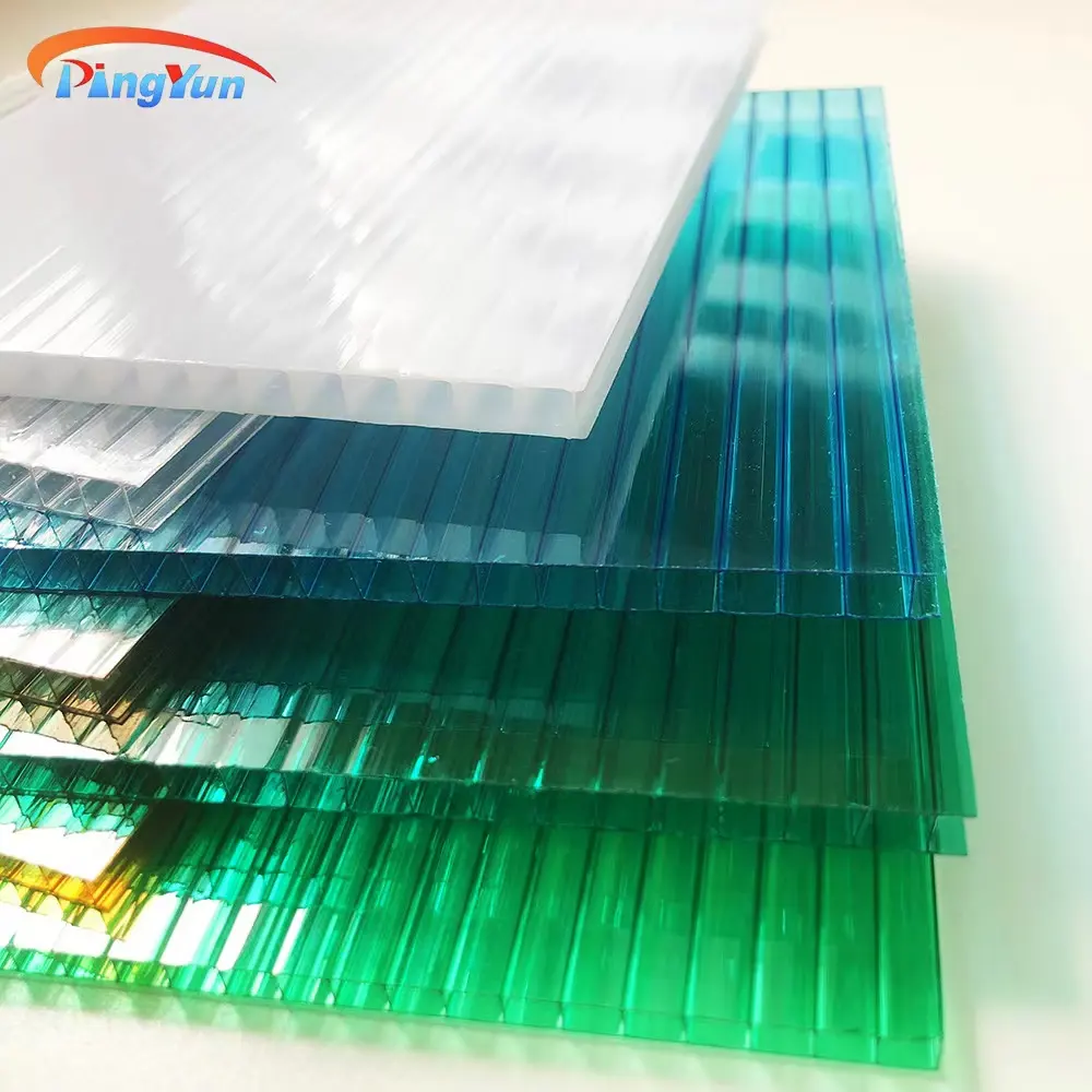 공장 가격 플라스틱 UV 보호 컬러 양각 PC 중공 폴리 카보네이트 시트 보드