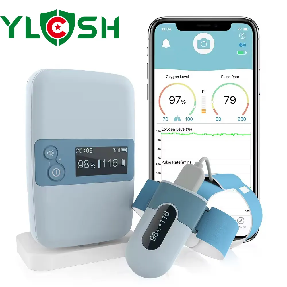 Recargable Bluetooth Smart Audio Recordatorio Usable Bebé Spo2 Sueño Ritmo cardíaco Monitor de oxígeno en sangre infantil