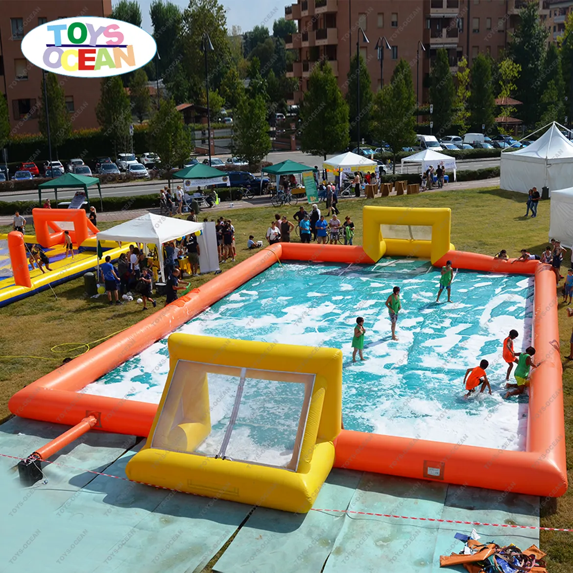 Campo inflável de futebol personalizado de fábrica, campo inflável de futebol, sabão, campo de futebol