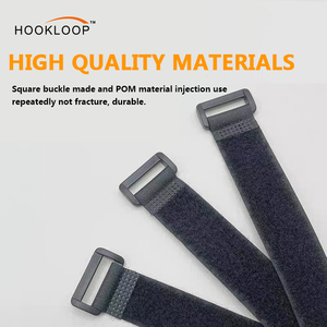 Correa de velcro ajustable Gancho reutilizable y bridas para cables Correa de gancho y lazo duradera con hebilla de plástico - Product Image 4