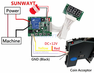 JY-172 With 40cm White Lead 3 Digits <strong>Timer</strong> Board Coin Operated <strong>Timer</strong> Control Board Power Supply for Coin Acceptor Selector - Product Image 3