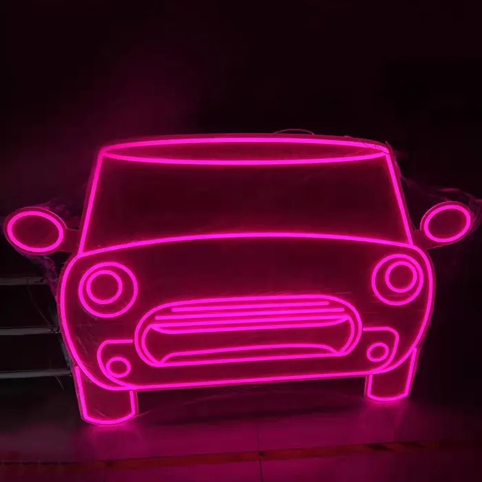 Letreros acrílicos de neón Rgb para coche, letreros de garaje para tienda y centro comercial