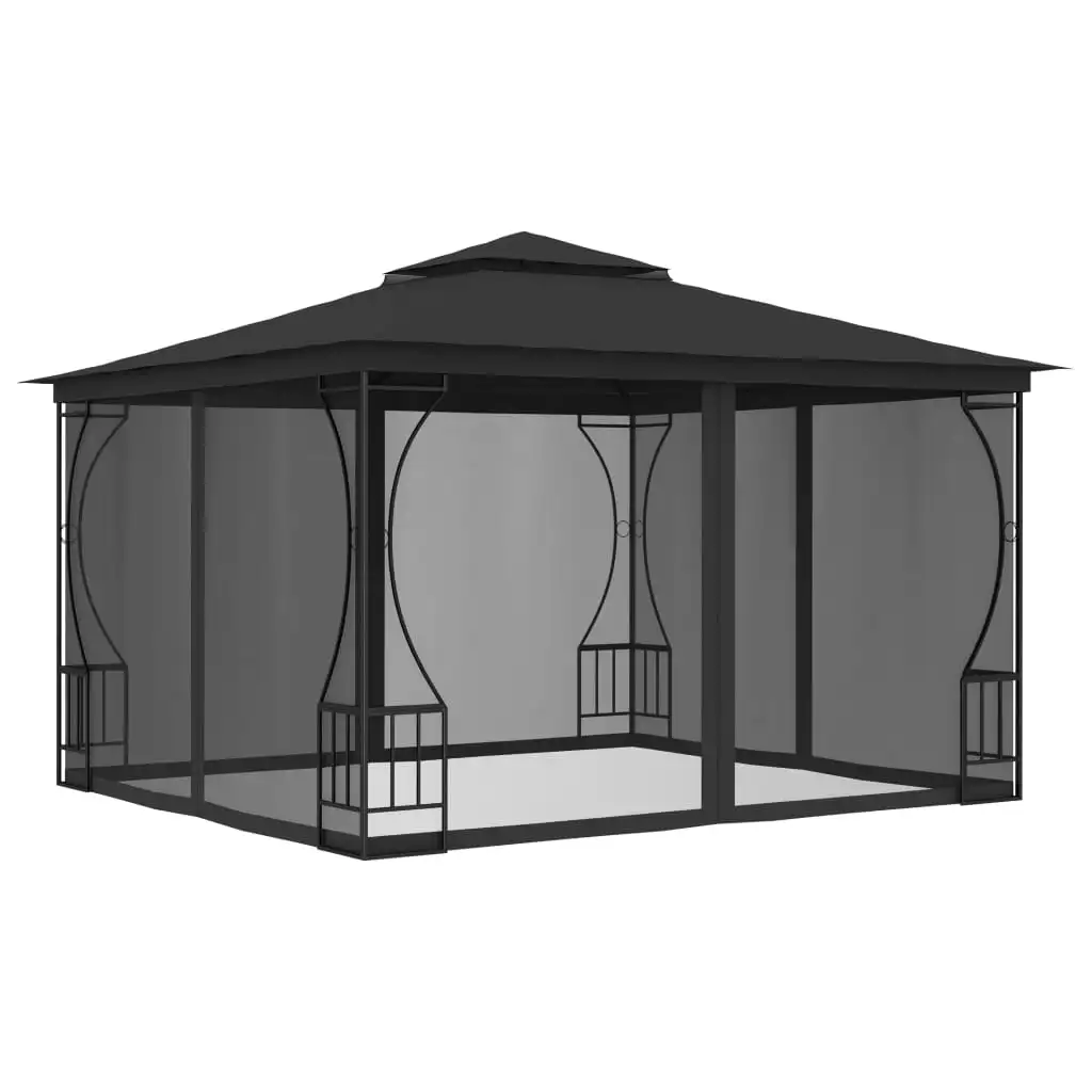 Tenda per feste Gazebo baldacchino giardino Gazebo impermeabile con zanzariera nera a quattro lati