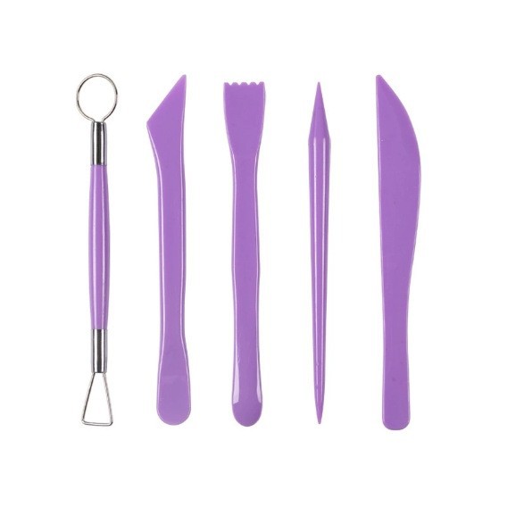 Kw-t-652 ชุดพลาสติกดินเหนียวห้าชิ้น-สีม่วง-opp