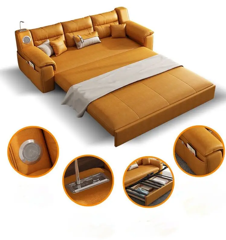 Nuevo modelo de sofá seccional, conjunto de muebles con caja de almacenamiento, sofá cama extraíble de lujo para sala de estar