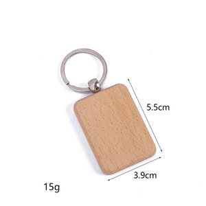 Promosyon boş anahtar etiketleri özel LOGO ile ahşap anahtarlık yüzük - Product Image 4