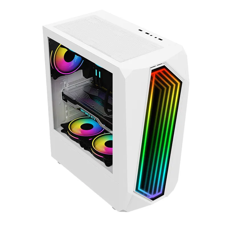 Espaço infinito X5 Placa Principal Sincronizada ARGB Black Hole Light Effect Computer Case Gaming ATX Casos