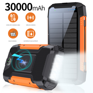 Wireless <strong>Charger</strong> 30000mAh Fast Charging Solar Power Bank for <strong>All</strong> Mobile Devices Solar Portable <strong>Charger</strong> with Dual Flashlights - Product Image 6