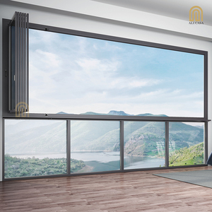 Alucasa กระจกกันแรงกระแทกพับได้แบบพาโนรามา, หน้าต่างบานเลื่อน3รางสำหรับบ้าน - Product Image 1