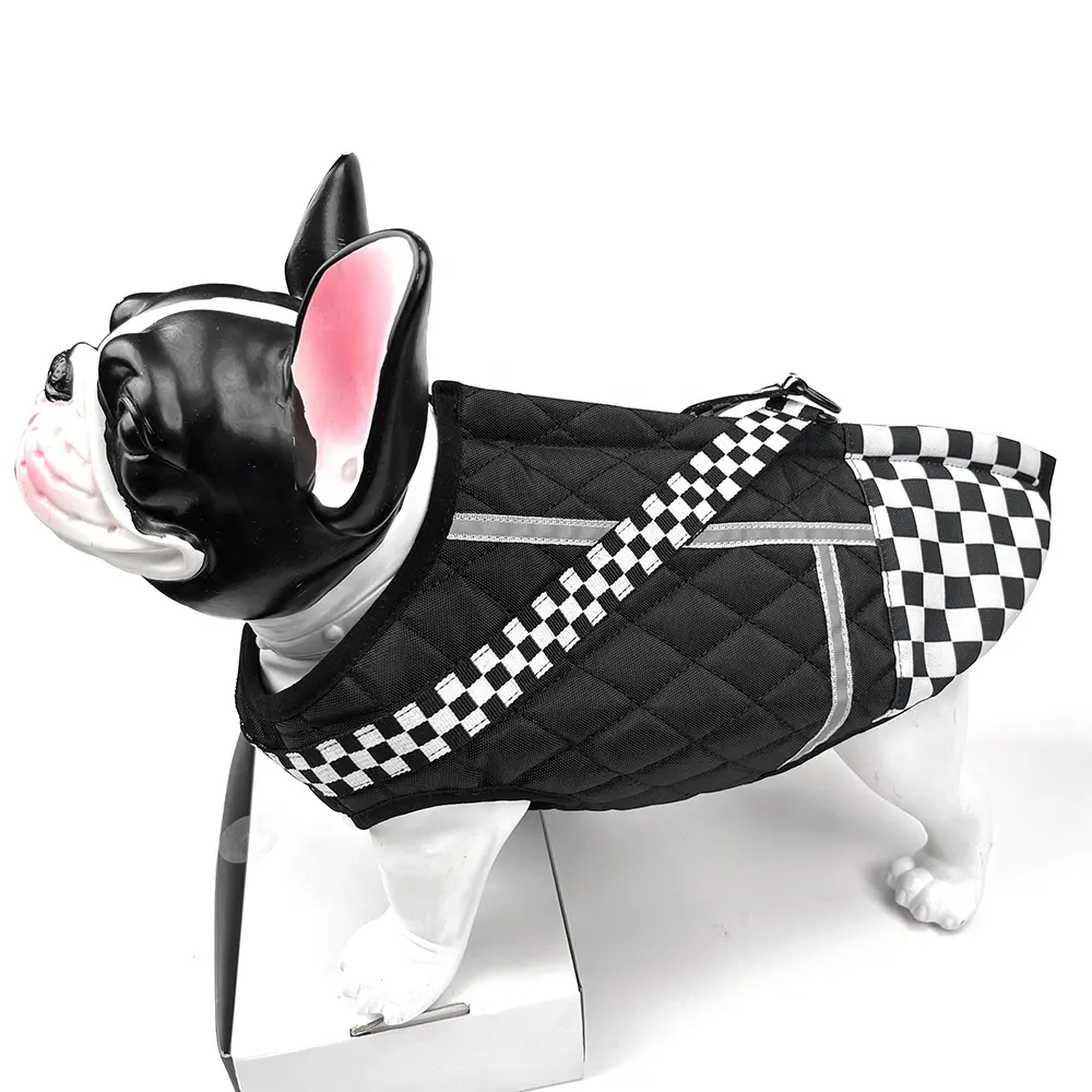 Veste chaude avec harnais pour petit chien, gilet pour chiot, tenue d'hiver 2 en 1, manteau pour temps froid, vêtements de luxe pour chien