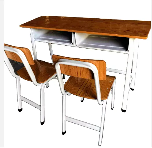 Mobili in età prescolare pupille desk durevole sedia tavolo da formazione scuola singolo doppio rialzo set studio fornitore di fabbrica all'ingrosso