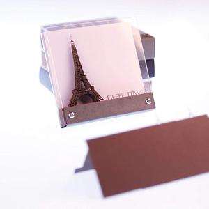 Juego de bloques de construcción de Torre Eiffel, Bloc de notas adhesivas 3D, cubo con caja, regalo promocional