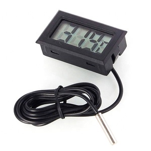 Digital LCD Thermometer <strong>Temperature</strong> Monitor with <strong>External</strong> Probe for Fridge Freezer Refrigerator Aquarium Black - Product Image 1
