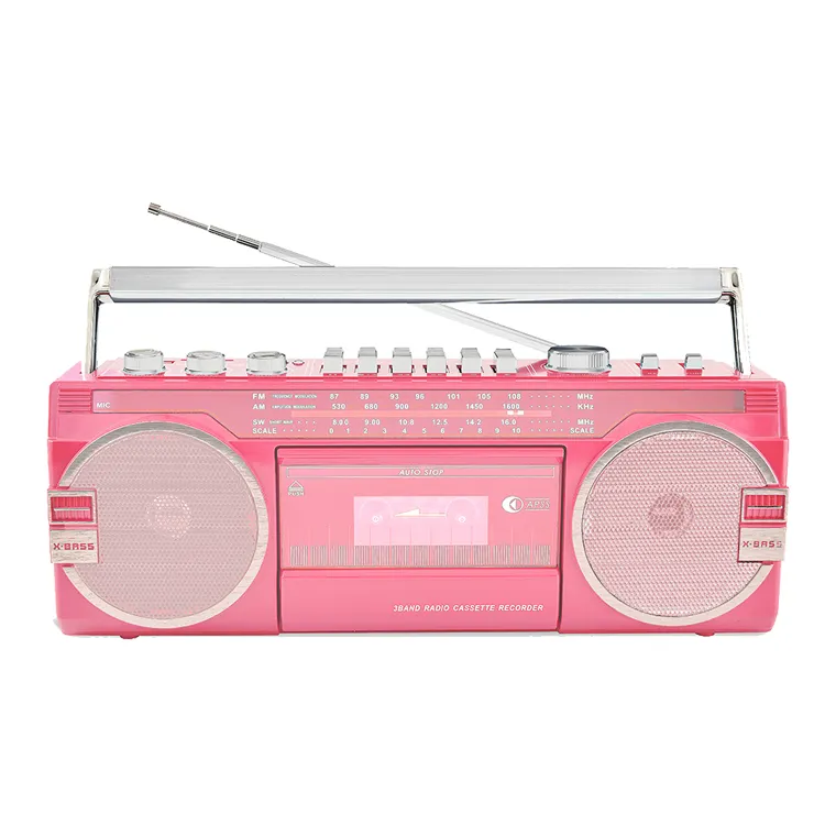 Persönliche rosa Elektronik Doppel-Audio-Konverter USB Am FM Sw 3-Band-Radio-Player Stereo-Registratore Ein Kassetten rekorder