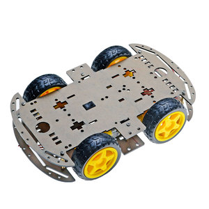 4WD Robot akıllı araç şasi kitleri siyah akrilik şasi kitleri için RC uzaktan kumanda robotik öğrenme seti oyuncaklar DIY meraklıları - Product Image 4